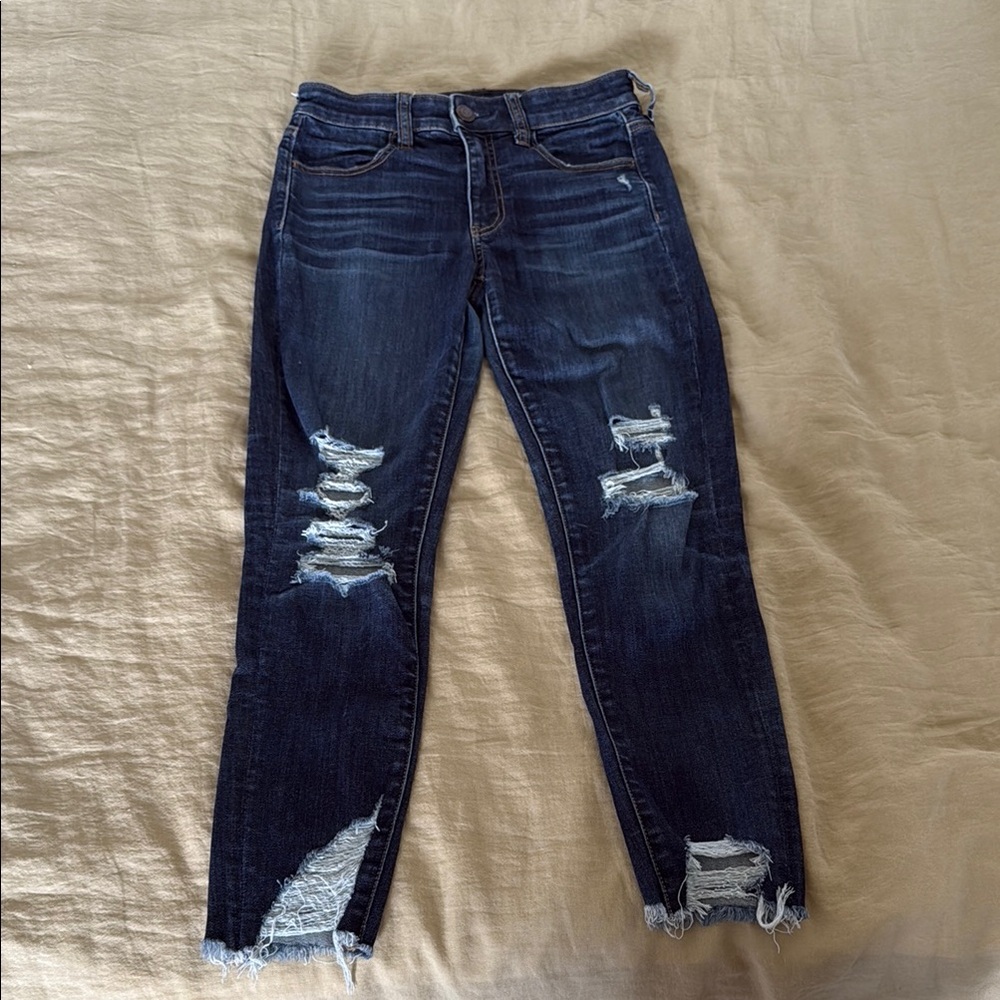 American Eagle Outfitters Blue Ankle Cropped Jeans